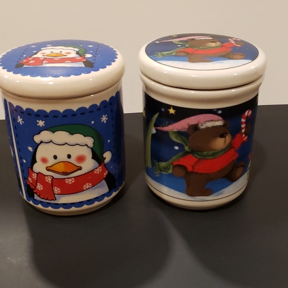 2 Ceramic Canisters Coffee Sugar Candy - Picture 1 of 8